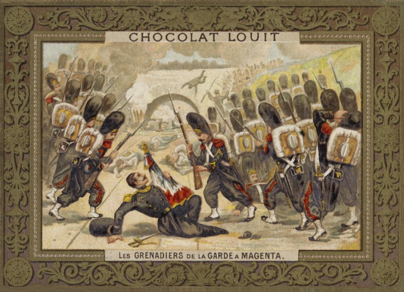 Os Granadeiros da Guarda na Batalha de Magenta, 1859 de French School