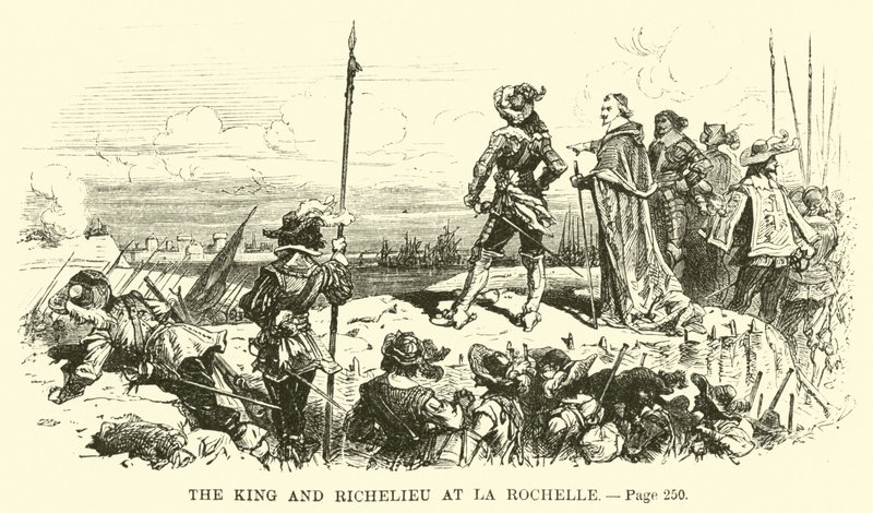 O rei e Richelieu em La Rochelle de French School