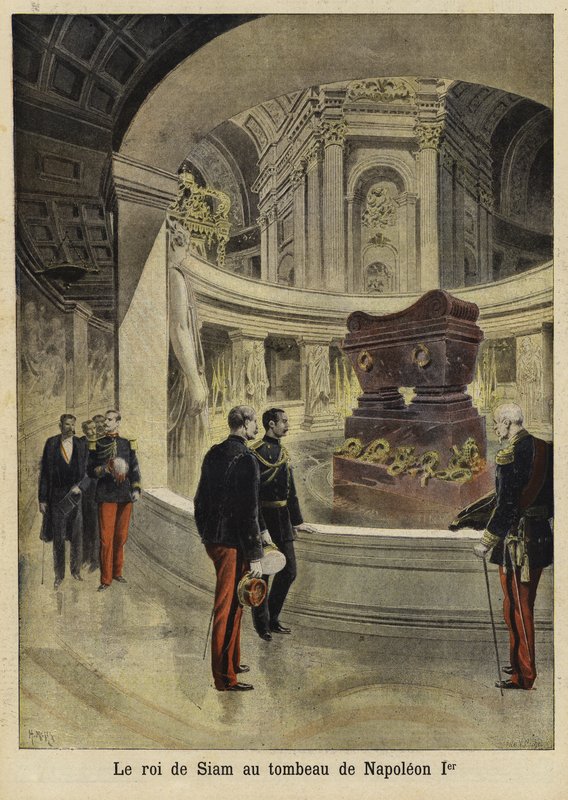 O rei do Sião, visitando o túmulo de Napoleão I, Paris, 1897 de French School