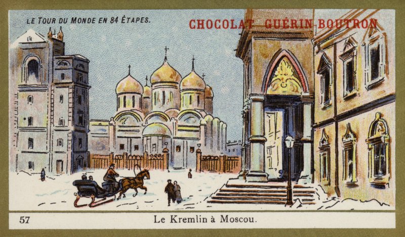 O Kremlin em Moscovo (chromolitho) de French School