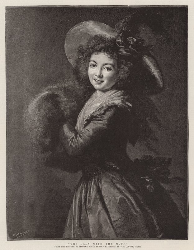 A Senhora com o Muff (gravura) de French School