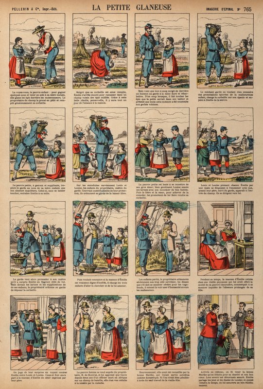 The Little Gleaner (gravura colorida) de French School