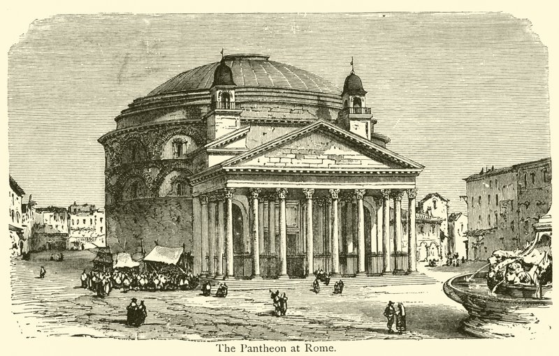 O Panteão em Roma (gravura) de French School