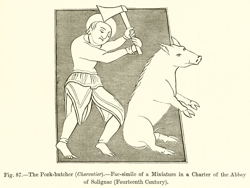 O açougue de porco (Charcutier) de French School