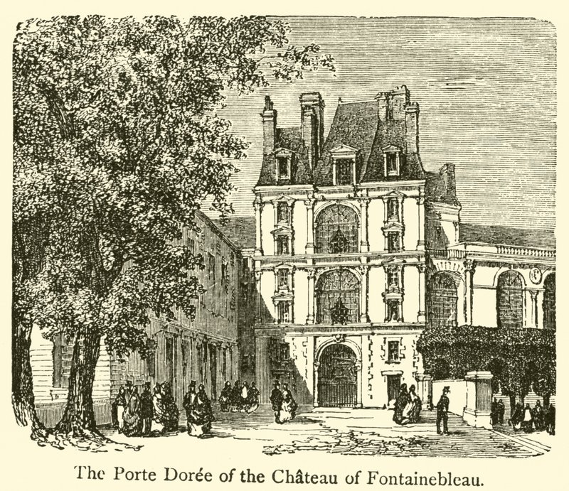 A Porte Doree do Castelo de Fontainebleau (gravura) de French School