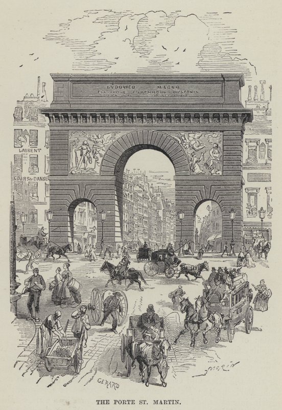 A Porte St Martin (gravura) de French School