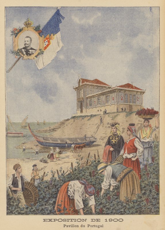 O Pavilhão de Portugal na Exposição Universelle de 1900 em Paris (cor litho) de French School