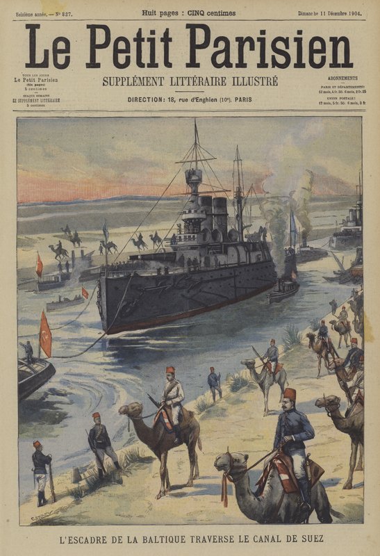 A frota russa do Báltico passando pelo Canal de Suez de French School