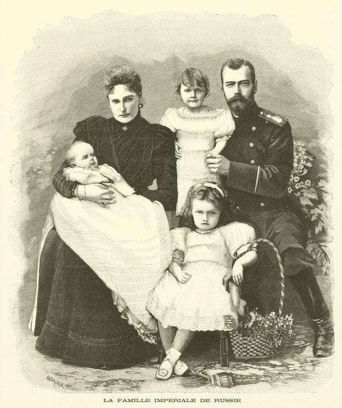 A família imperial russa (gravura) de French School