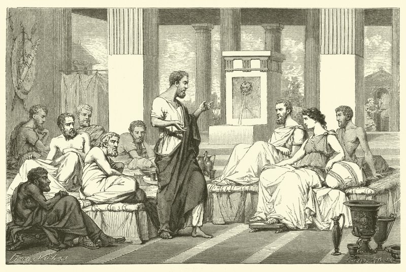 Os Sete Sábios da Grécia Antiga (gravura) de French School