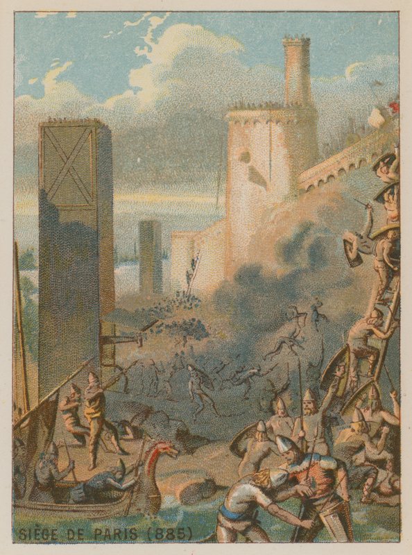 O cerco de Paris em 885 de French School