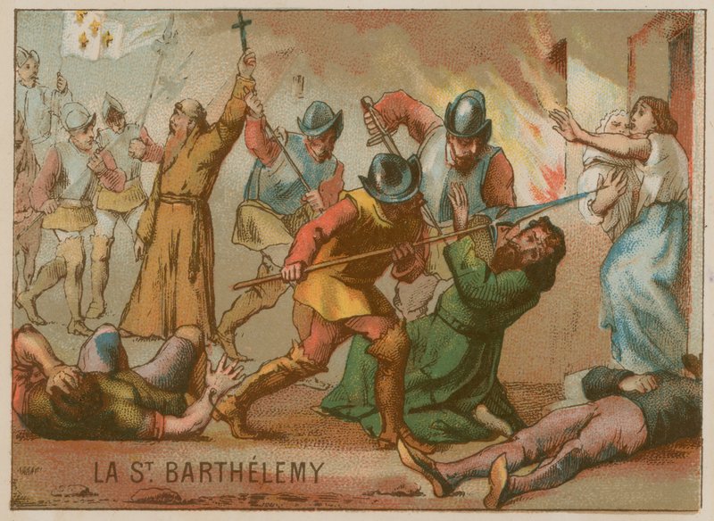 O massacre do dia de St. Batholomews de French School