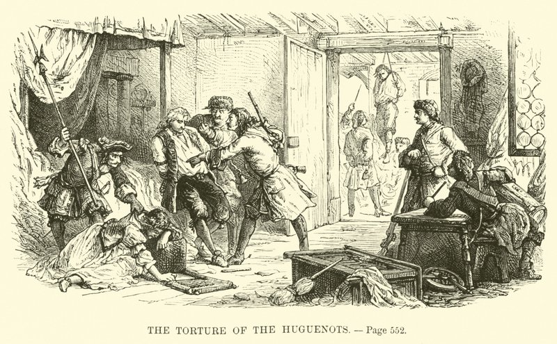 A tortura dos huguenotes de French School