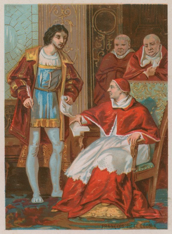 O Tratado do Rei Francisco I e do Papa Leão X de French School