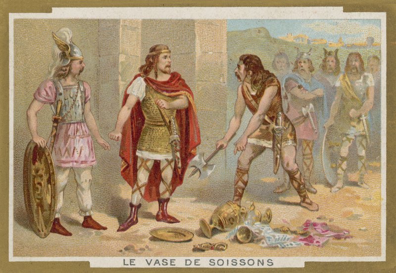 O Vaso de Soissons (chromolitho) de French School