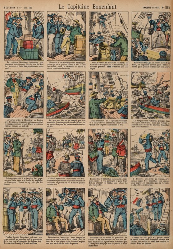 As aventuras do Capitão Bonenfant (gravura colorida) de French School