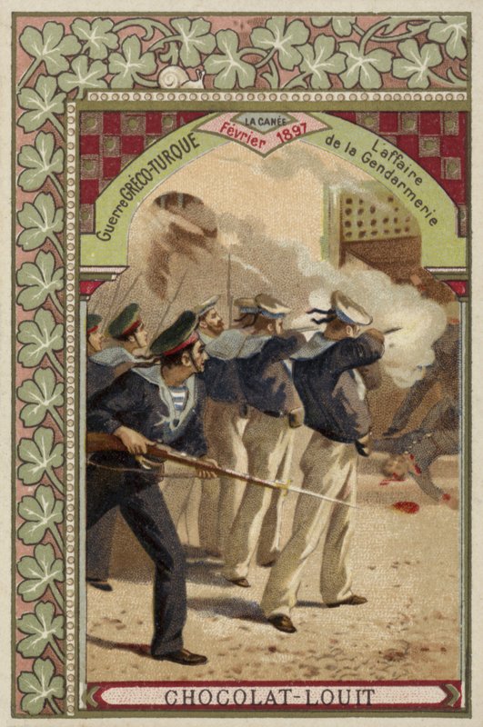 O caso da Gendarmaria, Chania, Creta, Guerra Greco-Turca, fevereiro de 1897 de French School