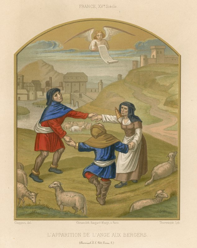 A aparição do anjo aos pastores de French School