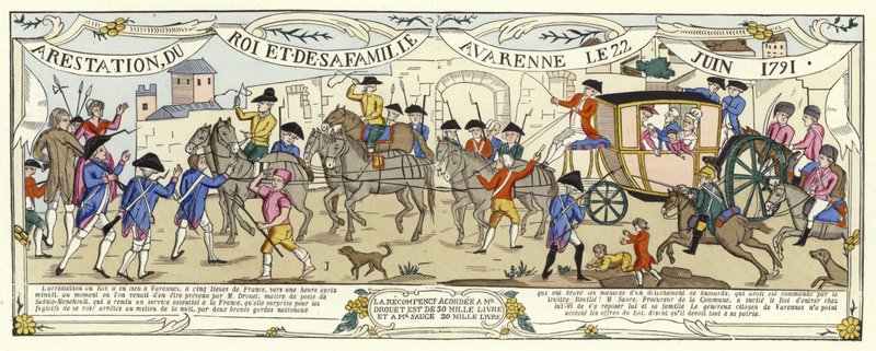 A prisão de Luís XVI da França e sua família, Varennes, 22 de junho de 1791 de French School