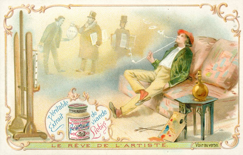 O sonho do artista (chromolitho) de French School