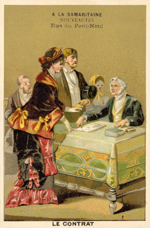 O contrato (chromolitho) de French School