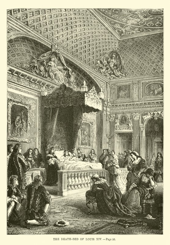 O leito de morte de Luís XIV de French School