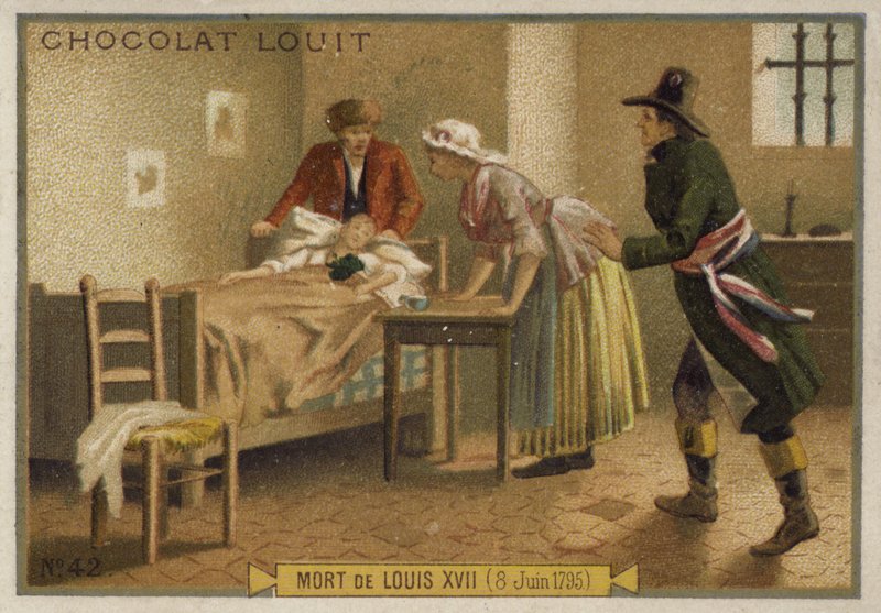 A morte de Luís XVII da França, 8 de junho de 1795 de French School