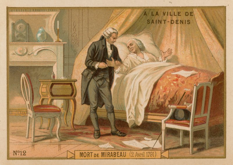 A morte de Mirabeau, 2 de abril de 1791 de French School