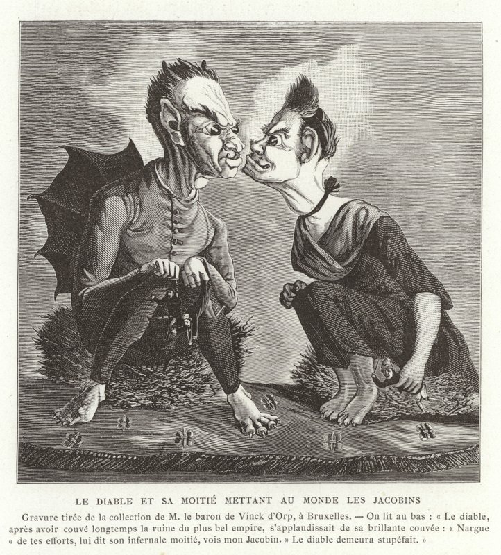 O diabo e sua esposa dando origem aos jacobinos, Revolução Francesa de French School