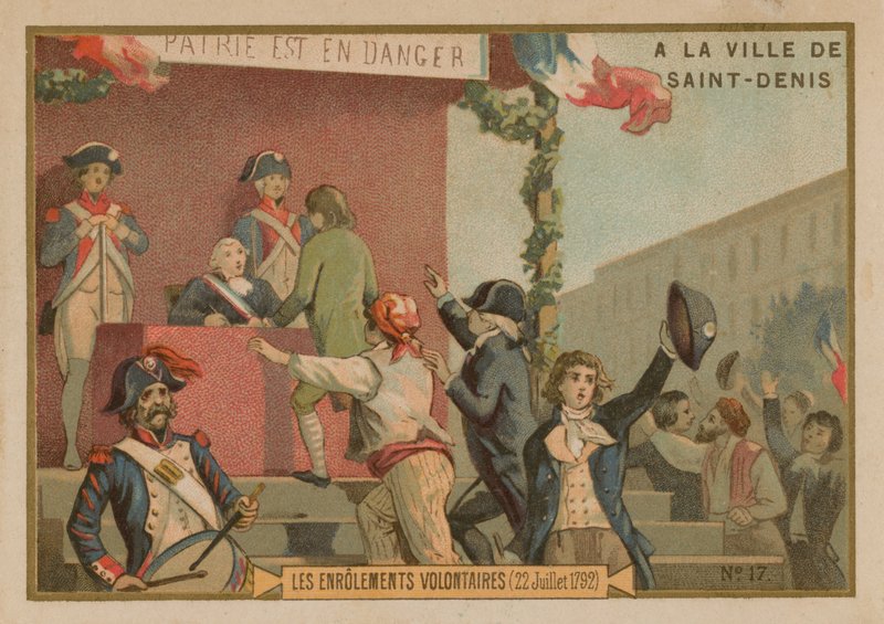 A inscrição de voluntários no exército, Revolução Francesa, 22 de julho de 1792 de French School