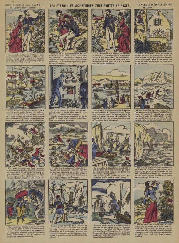 As vicissitudes eternas de uma gota de orvalho (cor litho) de French School