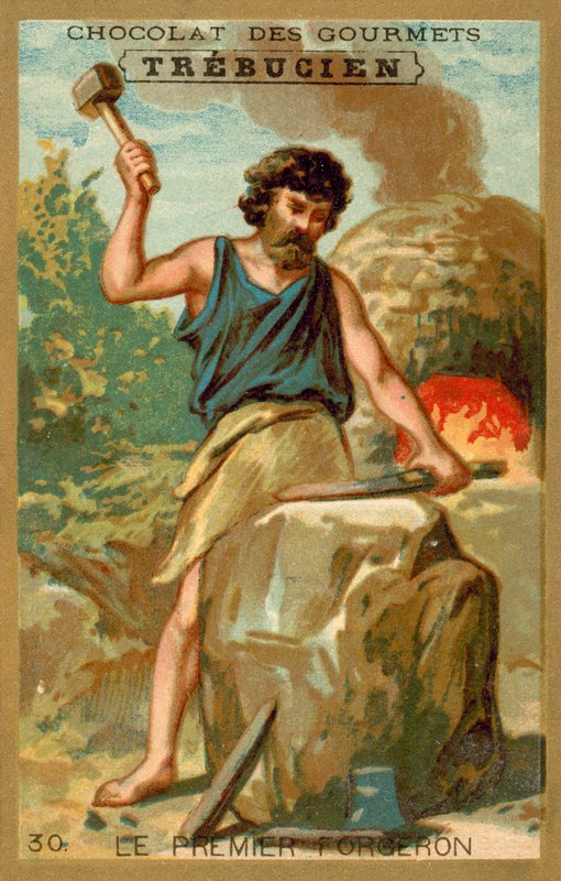 O primeiro ferreiro (chromolitho) de French School