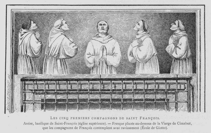 Os cinco primeiros companheiros de São Francisco de Assis (Litho) de French School