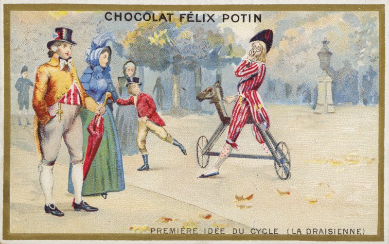 A primeira ideia do bicyle, La Draisienne de French School