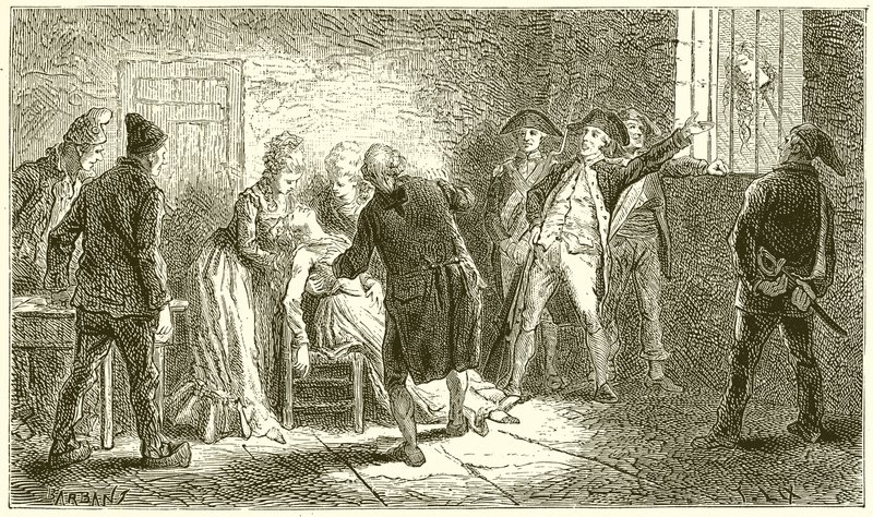 A cabeça da princesa de Lamballe mostrado à rainha de French School