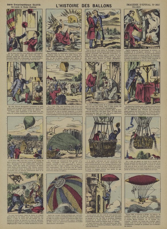 A história dos balões (cor litho) de French School