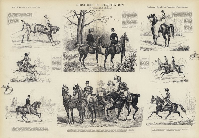 A história da equitação (litho) de French School