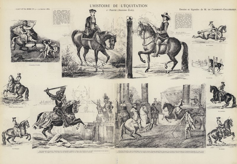 A história da equitação (litho) de French School