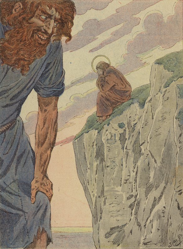 A lenda de São Lourenço e o Gigante Finlandês (cor litho) de French School