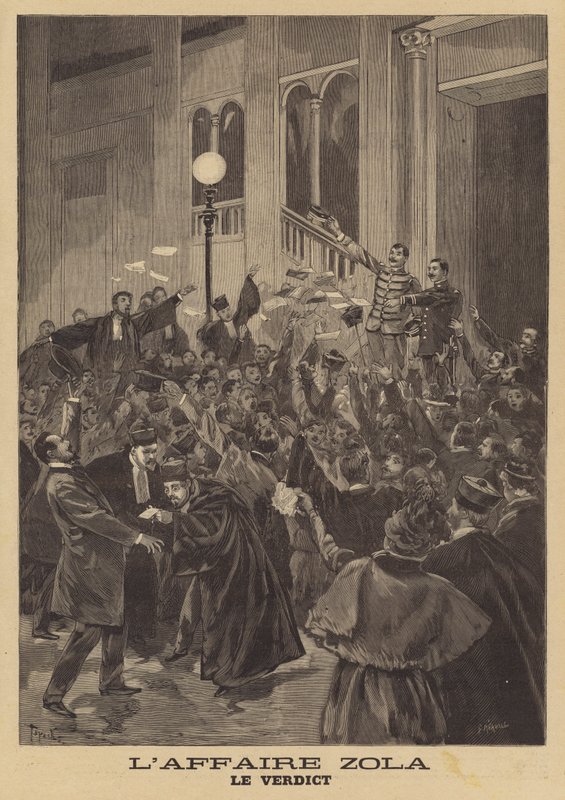 O julgamento por difamação de Emile Zola de French School