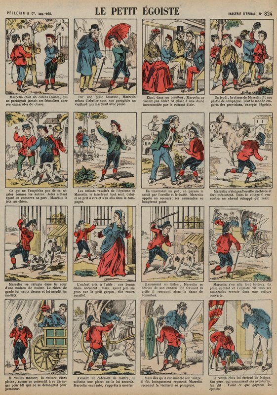 O pequeno egoísta (gravura colorida) de French School