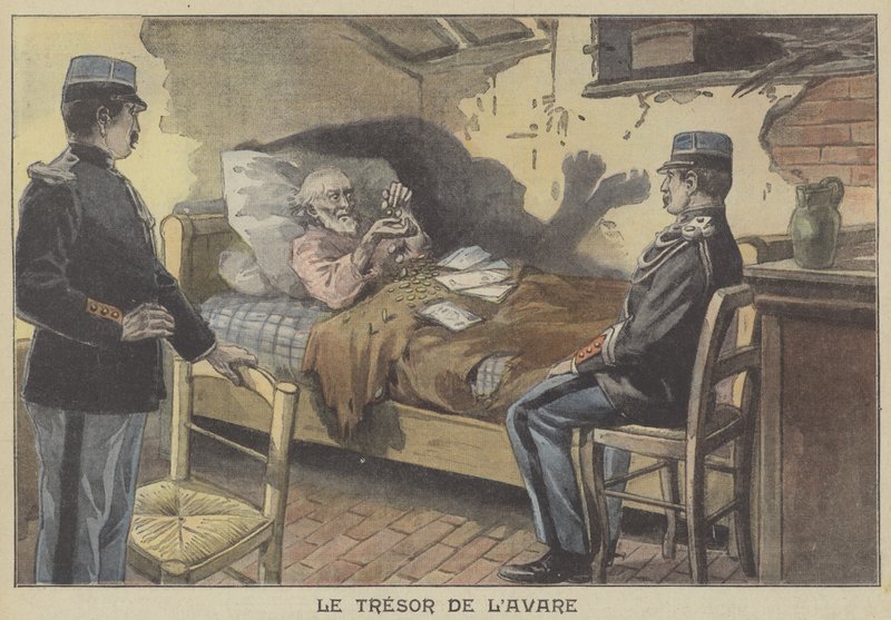 O tesouro do avarento (cor litho) de French School