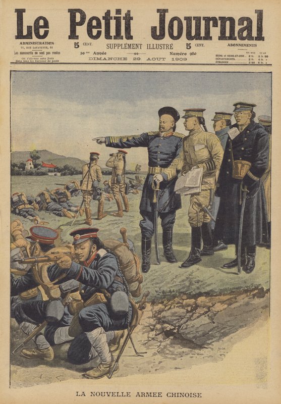 O novo Exército Chinês (cor litho) de French School