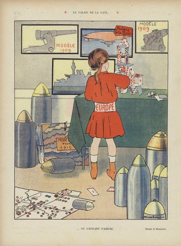 O palácio da paz. Ilustração para Le Rire (cor litho) de French School