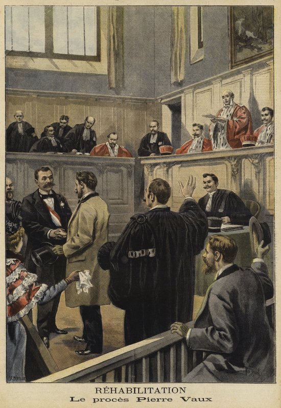 A reabilitação de Pierre Vaux, França, 1897 de French School