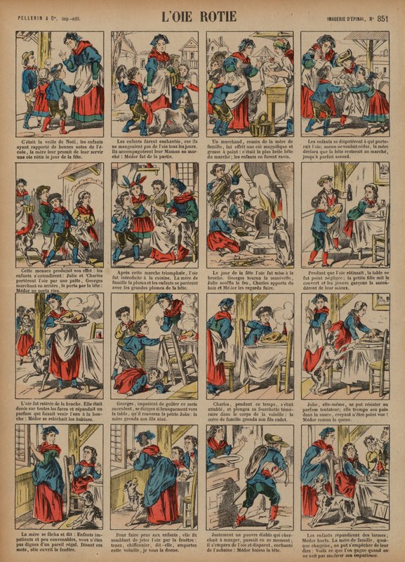 O ganso assado (gravação colorida) de French School