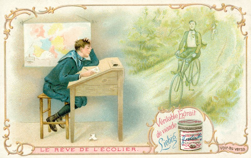 O sonho do rapaz da escola (chromolitho) de French School