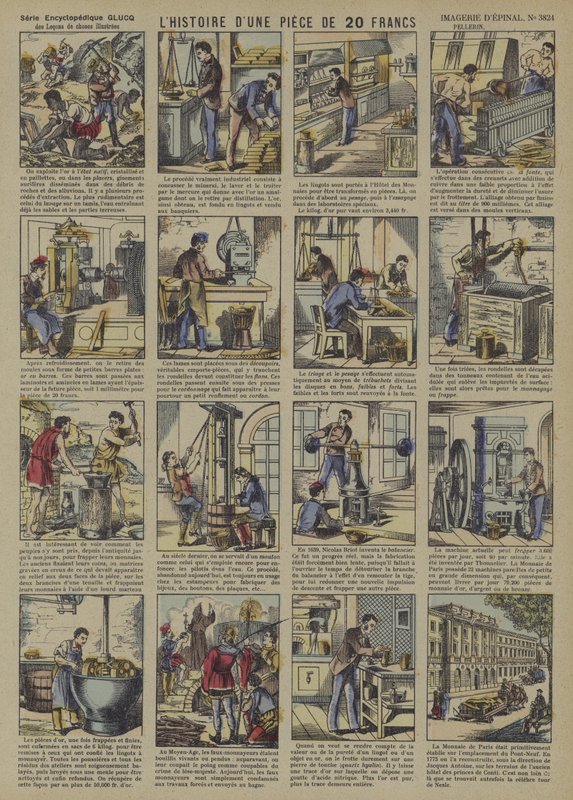 A história de uma moeda de 20 francos (cor litho) de French School