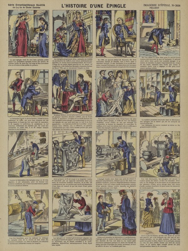 A história de um alfinete de segurança (cor litho) de French School