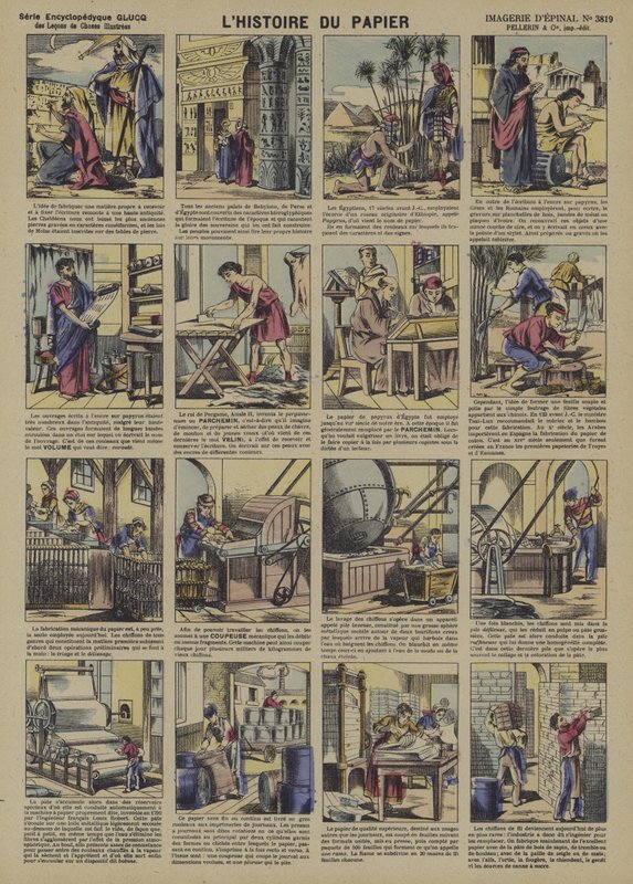 A história do papel (cor litho) de French School
